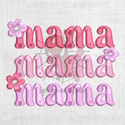 sweet pink mama flowers embroidery design