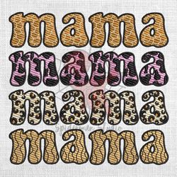 leopard mama machine embroidery design