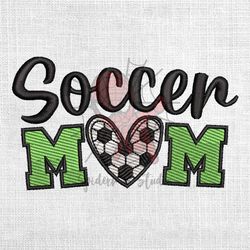 soccer mom heart machine embroidery design