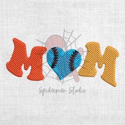 mom softball heart machine embroidery design