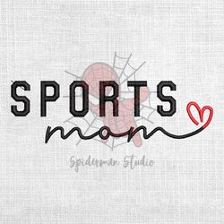 sports mom heart signature embroidery design