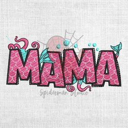 mama mermaid machine embroidery design