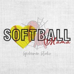 softball mama heart baseball embroidery design