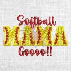 softball mama goooo embroidery design