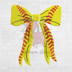 softball bow machine embroidery design