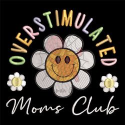 over stimulated moms club daisy embroidery design