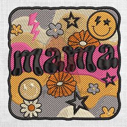retro mama funny icon embroidery design