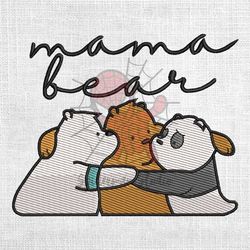 mama bear best member embroidery design