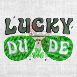 lucky dude patrick glasses embroidery design
