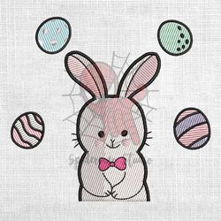 bunny rabbit easter egg embroidery design