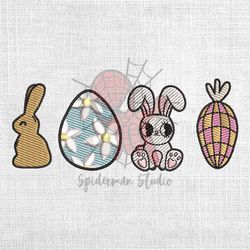 rabbit floral egg machine embroidery design