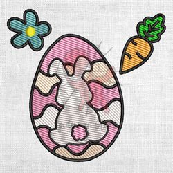 bunny egg carrot flower embroidery design