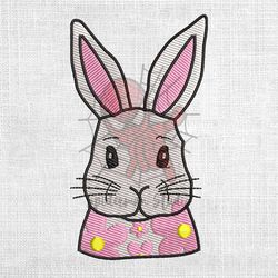 floral pink bunny machine embroidery design