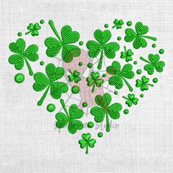 lucky leaf patrick heart embroidery design