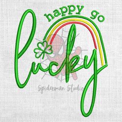 happy go lucky rainbow embroidery design