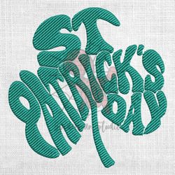 st patrick's day lucky leaf embroidery design