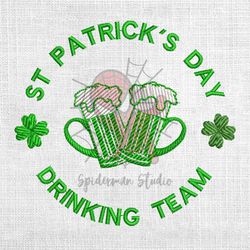 st patrick's day drinking team beer embroidery design