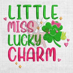 little miss lucky charm embroidery design