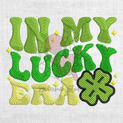 in my lucky era four leaf clover embroidery design