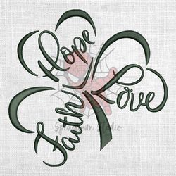 faith hope love design gift for patrick day embroidery