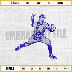 baseball pitcher logo embroidery design