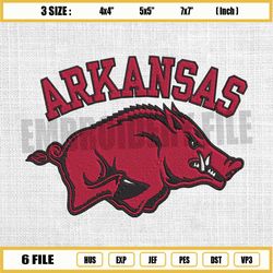 arkansas razorbacks logo embroidery design files