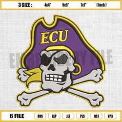 east carolina pirates embroidery design