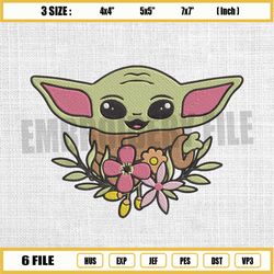 baby yoda embroidery designs