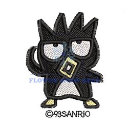 badtz maru black penguin embroidery png