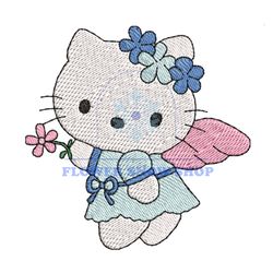 baby fairy hello kitty embroidery png