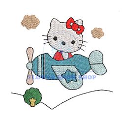hello kitty fly the skies embroidery png