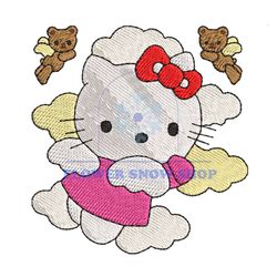 little angel hello kitty embroidery png
