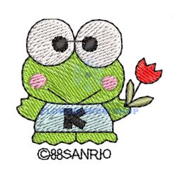 mr frog keroppi flower embroidery png