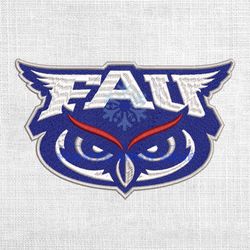 florida atlantic university owls ncaa logo embroidery design