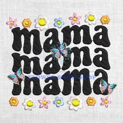 spring mama flowers embroidery design