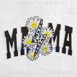 mama lighting daisy flowers embroidery design