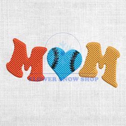 mom softball heart machine embroidery design