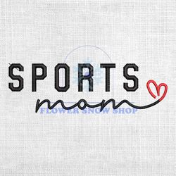 sports mom heart signature embroidery design