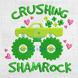 crushing shamrock green car embroidery design