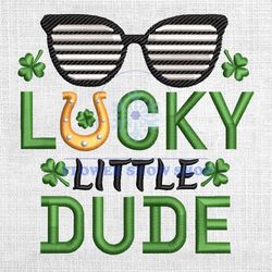 lucky little dude glasses embroidery design