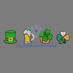 patrick hat beer lucky leaf embroidery design