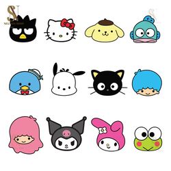 sanrio characters bundle svg, sanrio svg, hello kitty svg, kawaii svg