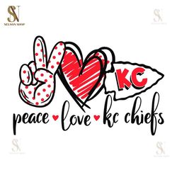 peace love kc chiefs svg