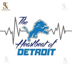 the heartbeat of detroit lions svg