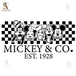checkered mickey and friends est 1928 svg
