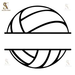 volleyball split monogram svg