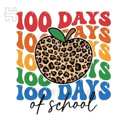 100 days of school leopard svg