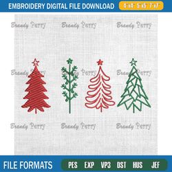 christmas tree sticker embroidery design