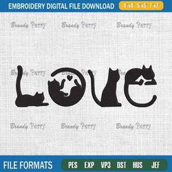 love cat embroidery designs