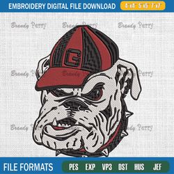 georgia bulldog 3d puff embroidery logo for cap